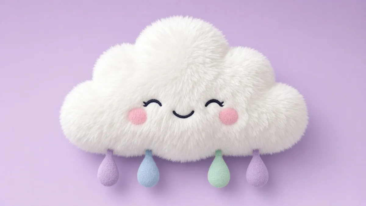 Soft plush cloud toy (illustration)